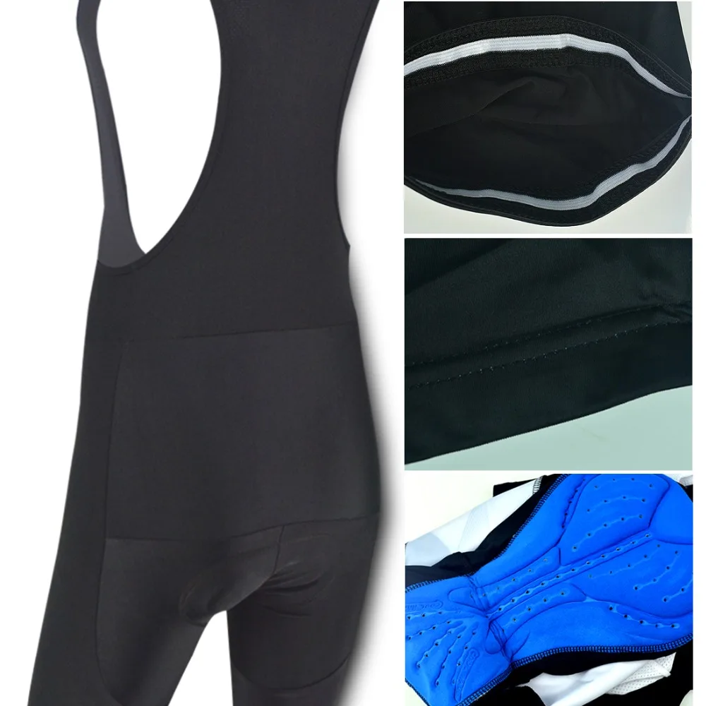 Черные велосипедные шорты BXIO синие гелевые нагрудники из лайкры или без