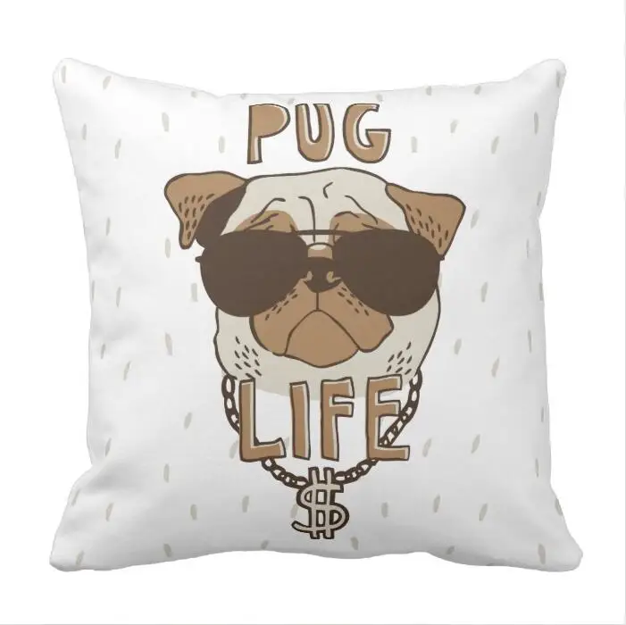 Чехол для телефона с изображением милого черного и белого мопса собаки|pillow case|throw