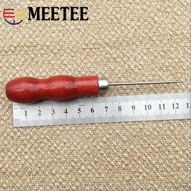 Meetee 10 шт. Тыква Awl тысячи прямое сверло деревянная ручка DIY кожа двойная ручной