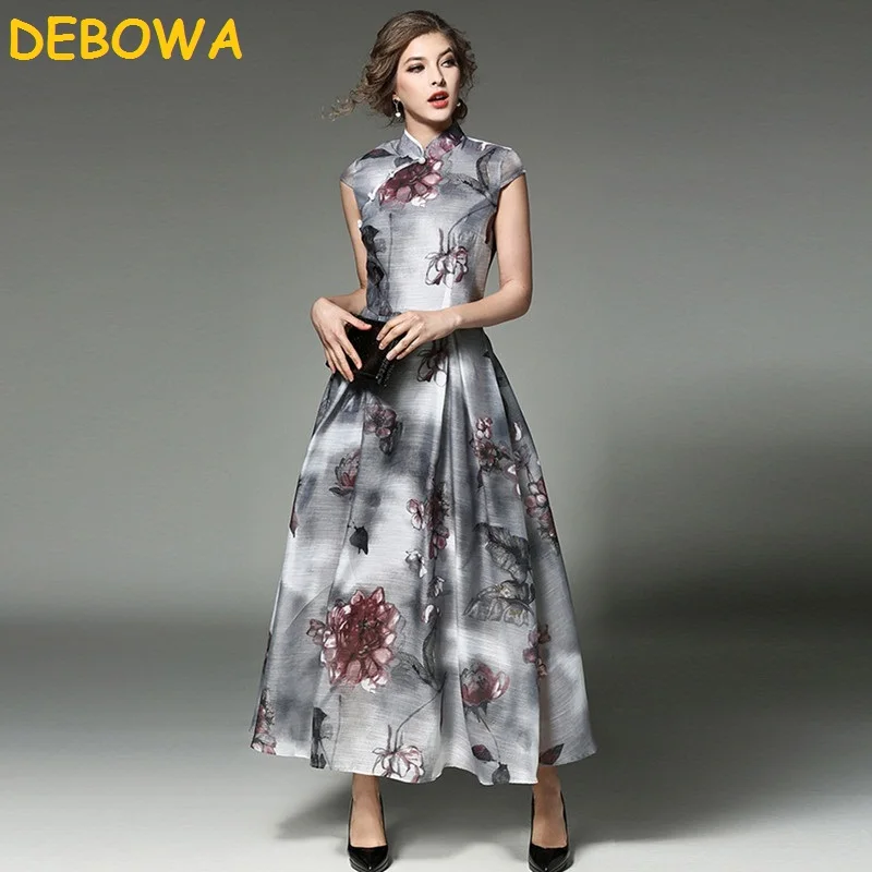Debowa 2018 Новый сезон: весна–лето платье Для женщин склонны Бисер элегантное Чонсам