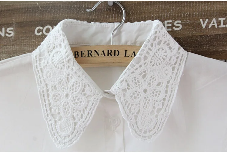 SONGDANWYF кружево хлопок воротник мода поддельные шифон Ложная Рубашка collier белье