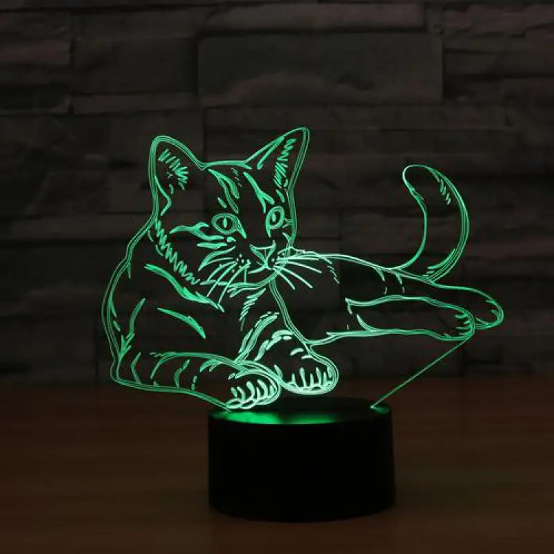 Тигр, лошадь, волк, собака, животное, 3d Светодиодная лампа, 7 цветов, изменение, с фабрики, настольные лампы для гостиной, настольная лампа - Цвет абажура: 7 color change