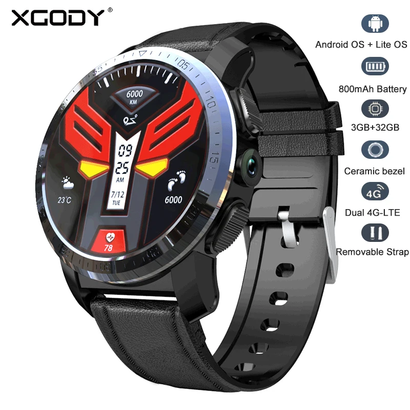 XGODY 2019 gps 4G Смарт часы для мужчин и женщин 2 4G/5G wifi 800 mAh 3 GB 32 телефон Встроенный
