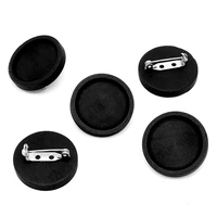 10pcs blank black wood cabochon brooch base fit 25mm round bezel tray brooches stainless steel pin backs for diy jewelry making