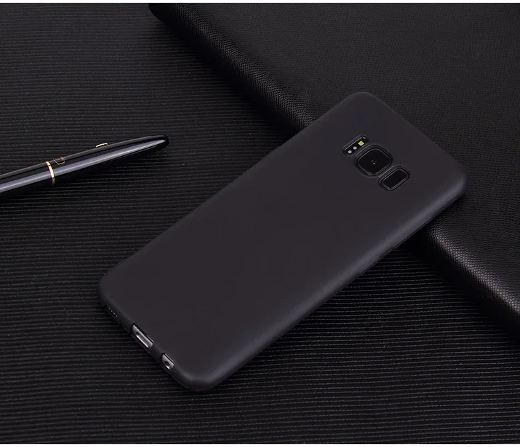 Мягкие Матовые чехлы из ТПУ для Samsung S8 Note 8 9 10 S7 edge S9 Plus чехол накладка однотонного