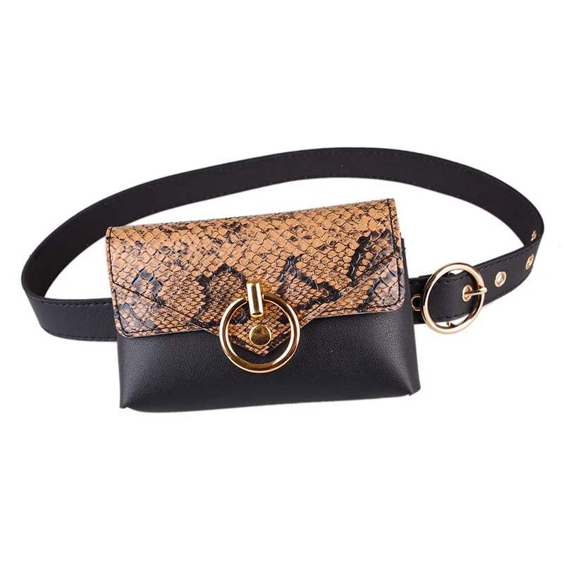 Brown Waist bag Женская талия, ремень, ремень, модная сумка, сумка на ремне, сумка со змеей, сумка из искусственной кожи, сумка на плечо - Цвет: Brown Waist bag