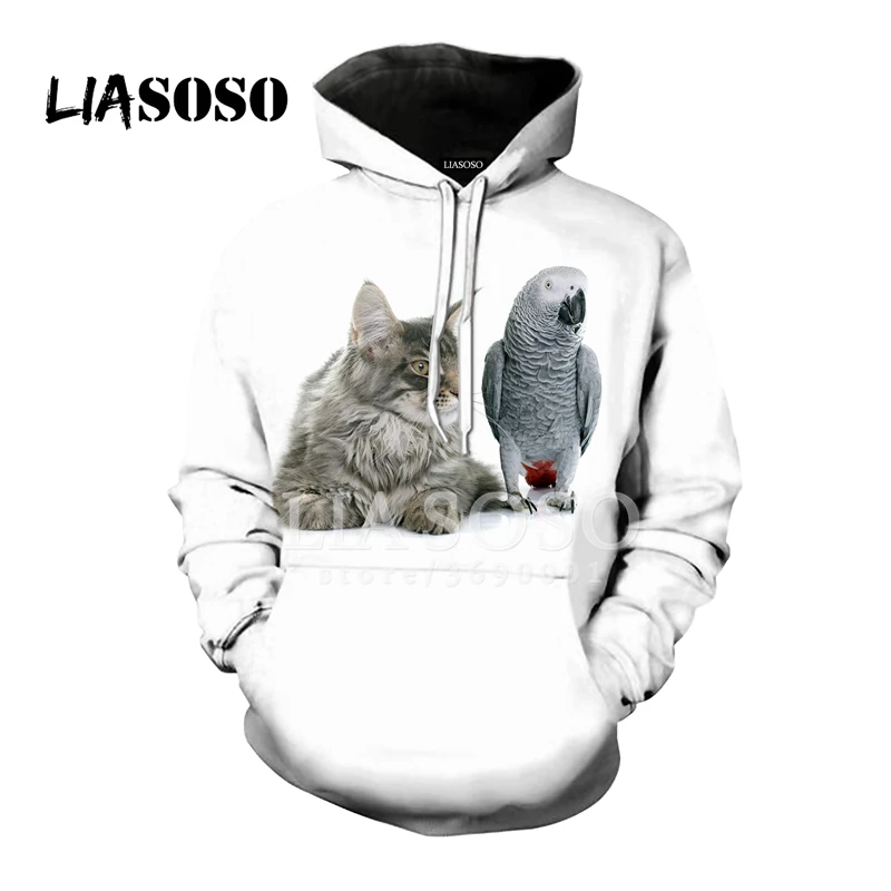 11 LIASOSO, толстовка с капюшоном, 3D принт, унисекс, забавный серый попугай, птицы, толстовки с капюшоном, хипстер, повседневная верхняя одежда в стиле хип-хоп, топы A732 - Цвет: 11