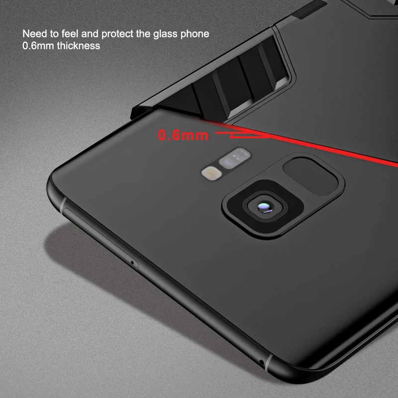 PDGB тонкий бронированный ТПУ Жесткий ПК чехол подставка для Huawei Y6 Y7 Pro 2019 Y5 Prime 2018 Y9