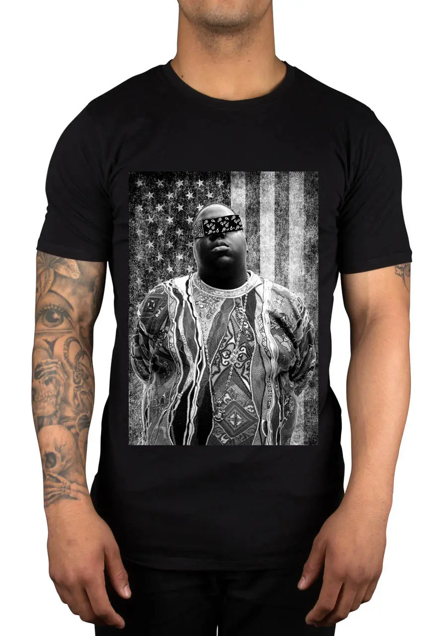 2018 короткий рукав хлопковые футболки Человек Костюмы пресловутый B. I. G. Бандана