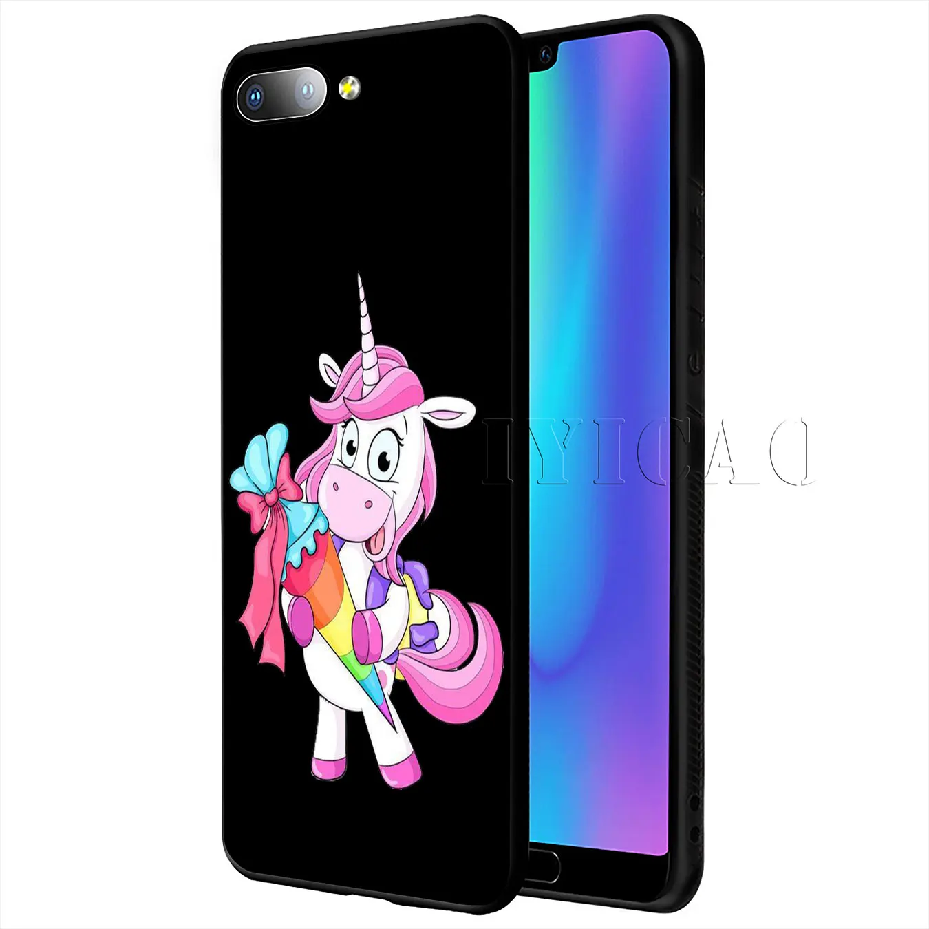 Мягкий силиконовый чехол для телефона IYICAO Dinosaur Unicorn Для Huawei Y9 Y7 Y6 Prime 2019 Honor 20 8C 8X 8 9