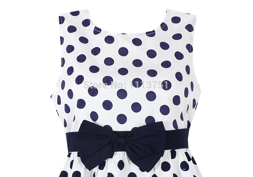 Сарафан Детский хлопковый в синий горошек на возраст 2-10 лет | Детская одежда и