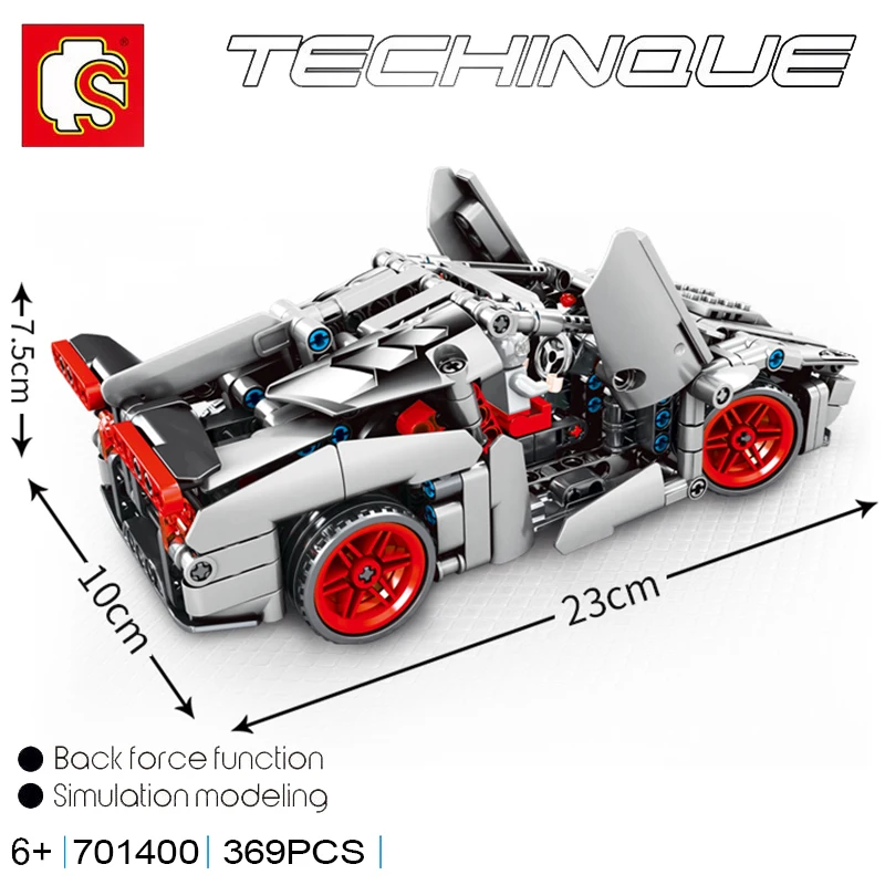 Sembo block Technic Lamborghinies Venano Pull Back знаменитый автомобиль супер гоночный строительные