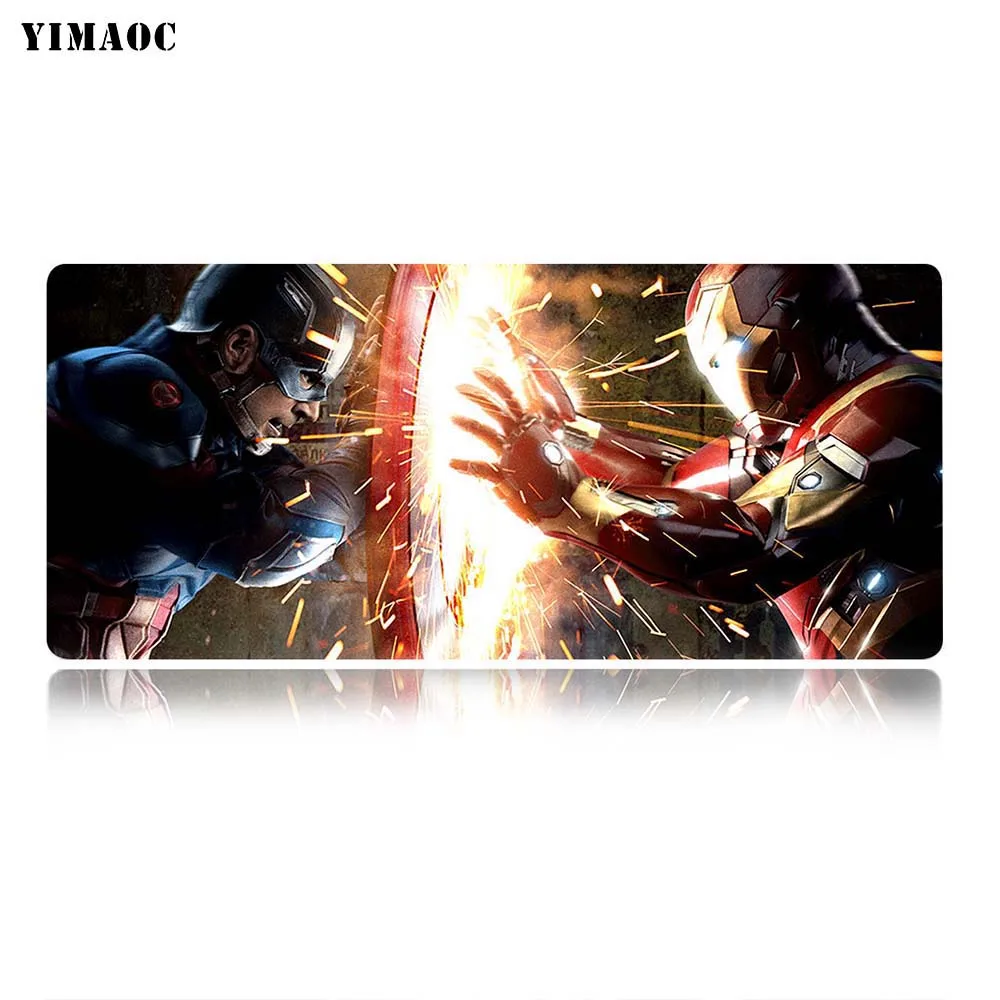 MP5 30x80cm Yomaoc Marvel comics Капитан Америка коврик для мыши 30x80 см компьютерная коврик для мыши Противоскользящий натуральный резиновый игровой коврик для мыши - Цвет: MP5 30x80cm