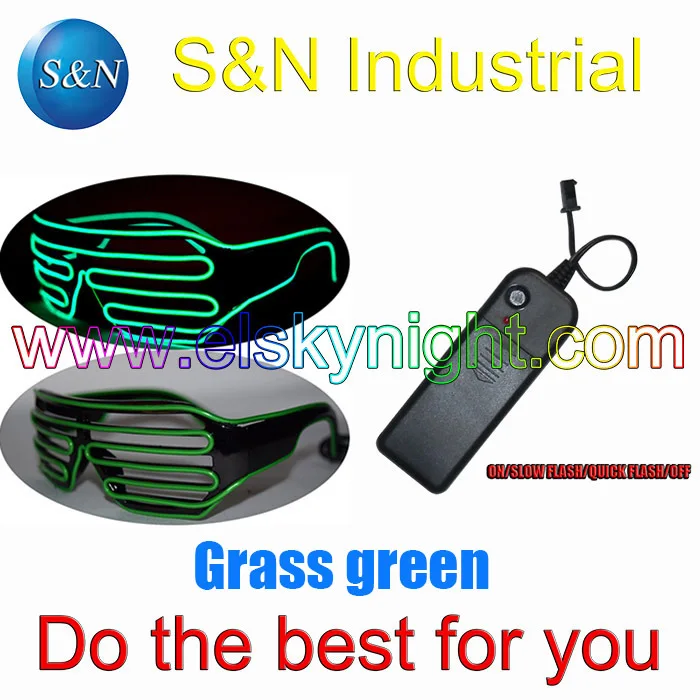 

Grass green El Wire Shutter Party Glasses - on/slow flash/quick flash/off/Function 4 holiday,party ,festival,show