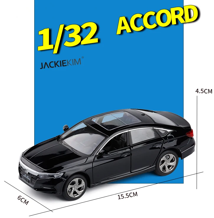 Модель автомобиля из 1:32 сплава с вытягивающейся спинкой, высокая имитация, Honda Accord, металлические литые игрушки, мигающие музыкальные детские игрушки