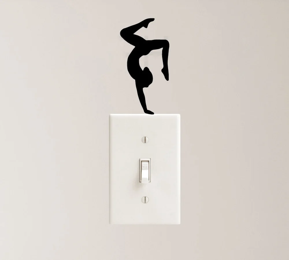 Гимнастическая девушка Виниловая наклейка на стену для девочек комната