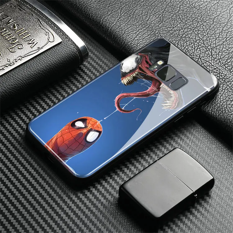 VENOM 7 Glass Venom пленка дизайн художественное стекло Мягкий силиконовый чехол для телефона оболочка Крышка для samsung Galaxy S8 S9 S10e S10 Note 8 9 10 Plus - Цвет: VENOM 7 Glass