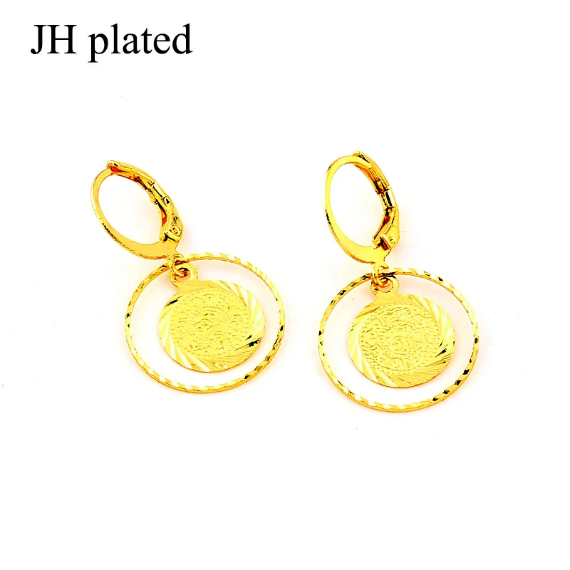

JHplated Trendy Arab Metal Coin Earrings for Women's/Girls Gold Color Jewelry Middle East Iraq/Syria/Iran/ Africa Gifts