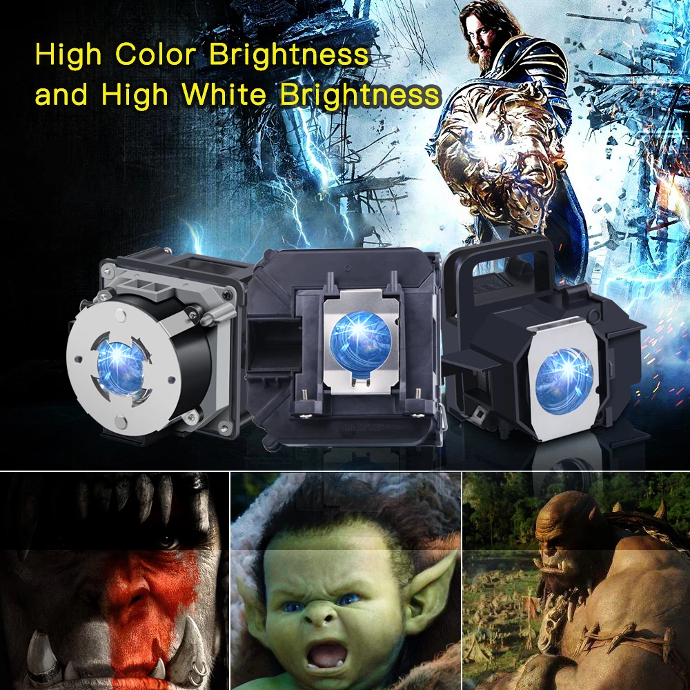 ELPLP55 V13H010L55 Compatible Bare Bulb Projector Lamp for EPSON EB-X9 EB-X92 EH-DM3 EH-TW450 MP-S7 EMP-S8 EMP-S9 EX31 EX3200