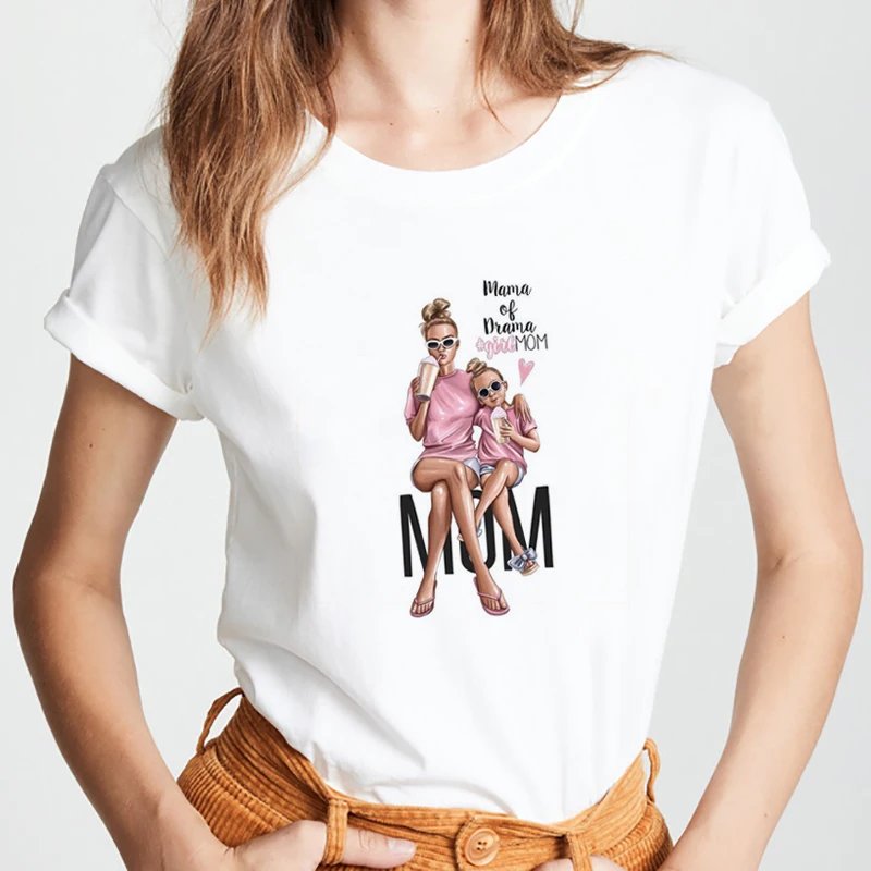 Футболка женская с принтом Super Mom винтажный Топ в стиле Харадзюку уличная одежда