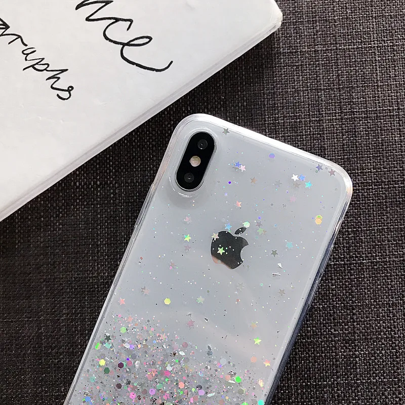 Luxury Bling Gradient Glitter Case For iPhone 6S 6 S 7 8 Plus X XR XS Max Sparkle Star Sequins Soft Clear Colorful Back Cover |