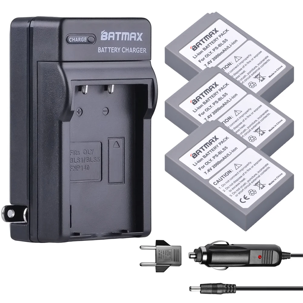 Batmax 3 шт. Φ BLS5 BLS 5 PS bls5 аккумулятор + Цифровое настенное зарядное устройство для