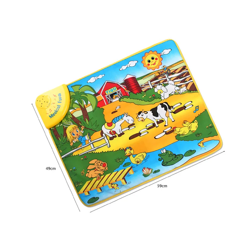 Детские игрушки, игровой коврик, забавные животные, пианино, развивающие игрушки для детей, мягкий интерактивный детский музыкальный ковер, детские игрушки 0-12 месяцев - Цвет: Farm carpet