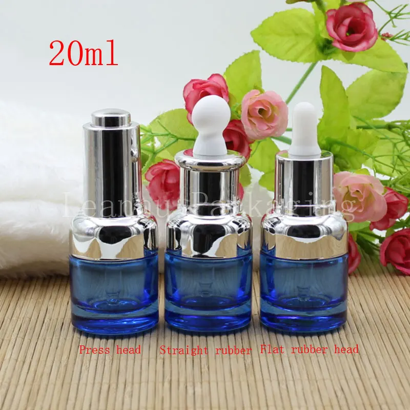 Wholesale 20ml High-grade Glass Bottles, 20cc Blue/Pink Oil Dropper Bottle, Essence Emulsion Packaging Container