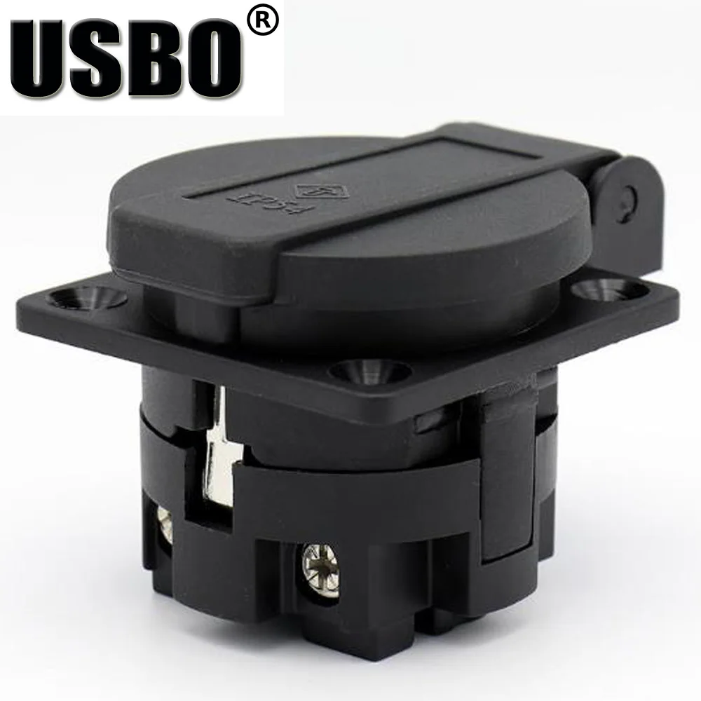Черная круглая крышка итальянская стандартная розетка IP54 2P + PE 16A 250В переменного