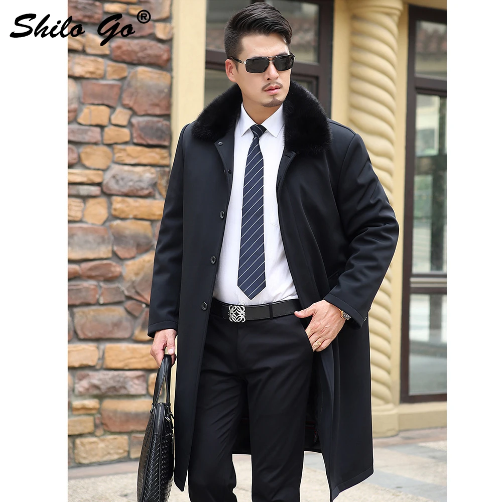 Мужские зимние черные парки размера плюс умная Повседневная Толстая парка с