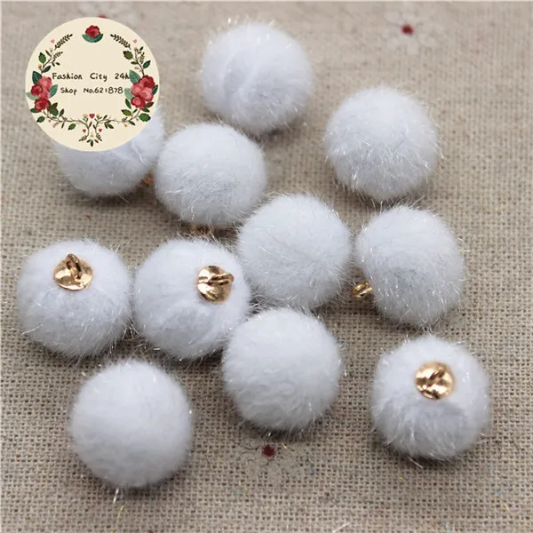 20pcs 20 шт 16 мм смешанные цвета, покрытая тканью, круглая подвеска из бисера для рукоделия/рукоделия - Цвет: 20pcs