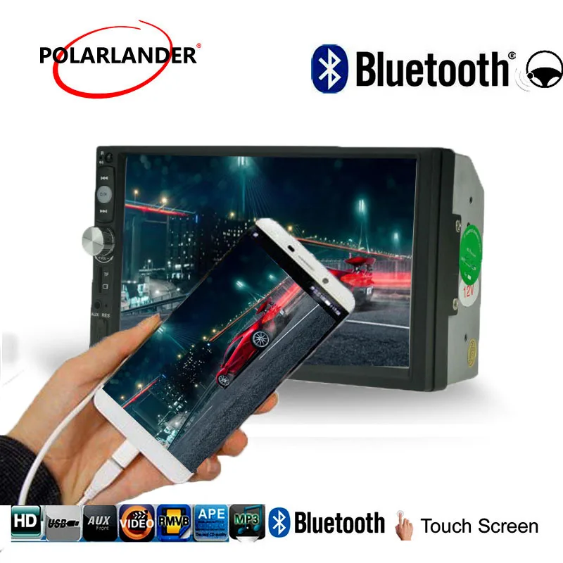 Зеркало Ссылка для телефона Android Bluetooth автомобильное радио 7 &quot2 DIN камера заднего