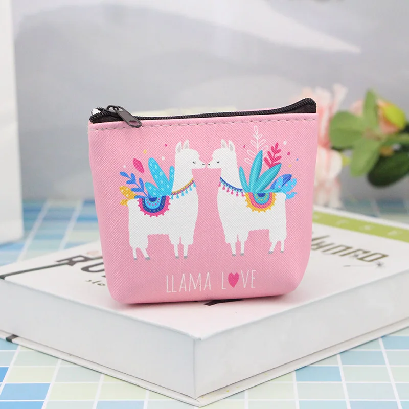 Kawaii girl kids Кошельки для монет, милые Мультяшные животные, альпака, Женский мини кошелек для мелочи, Детский кошелек на молнии, подарок, Porta Monedas K020 - Цвет: 1