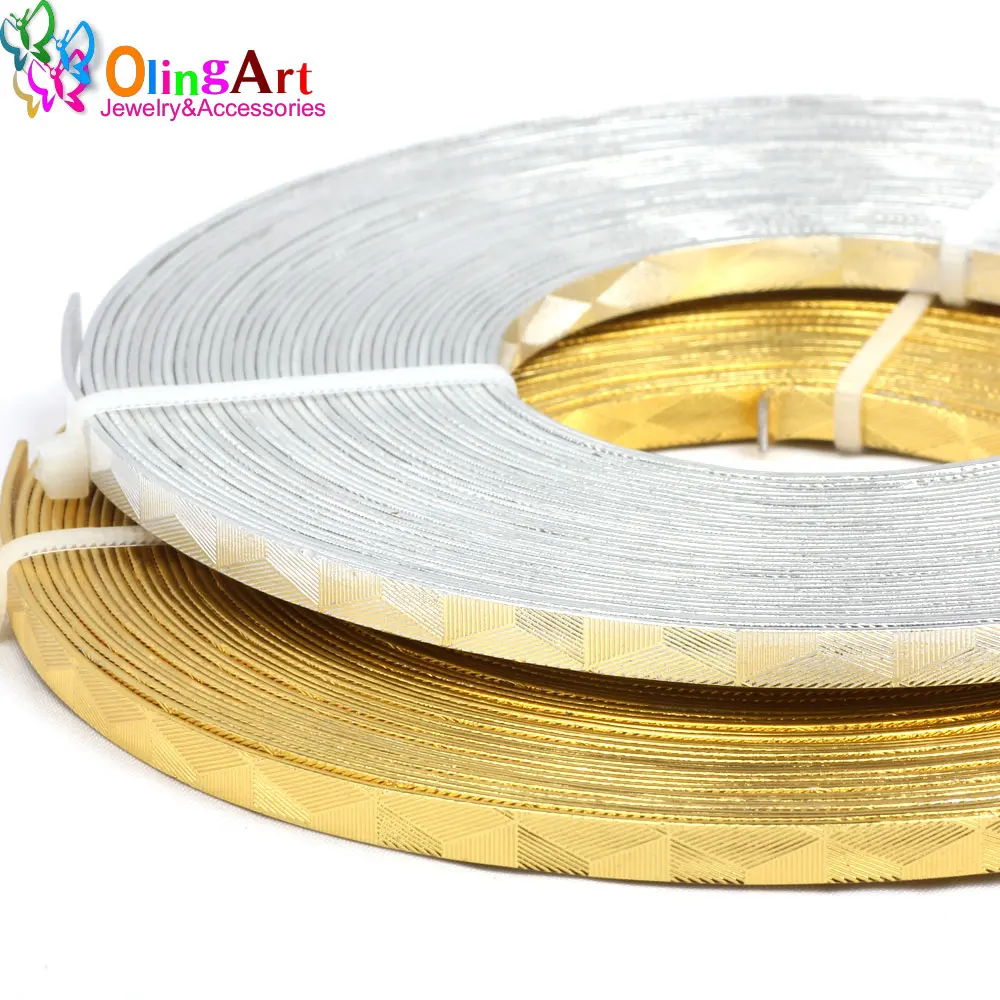 OLINGART 10 м/лот 5x1мм треугольная Печать Плоская алюминиевая проволока