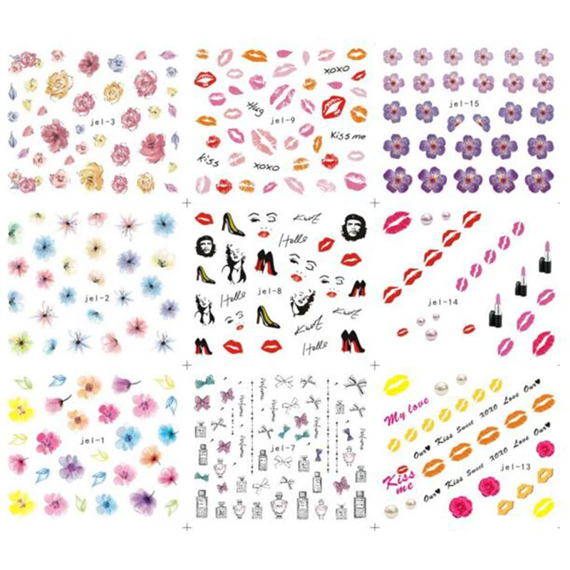 48 листов переводные наклейки для ногтей в стиле Харадзюку|nail stickers harajuku|nail art