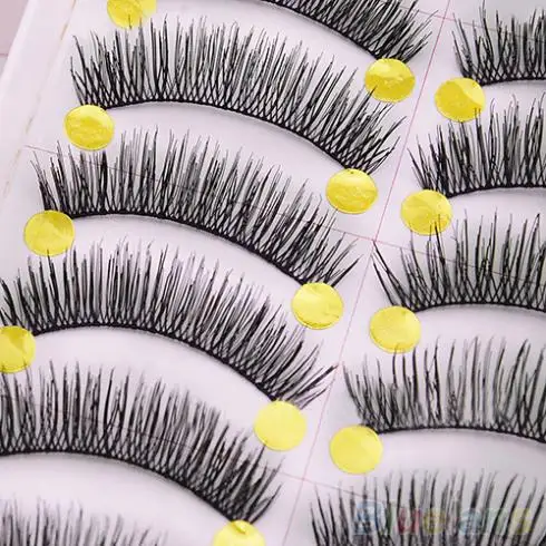 10 пар ручной работы длинные толстые накладные ресницы для макияжа инструменты