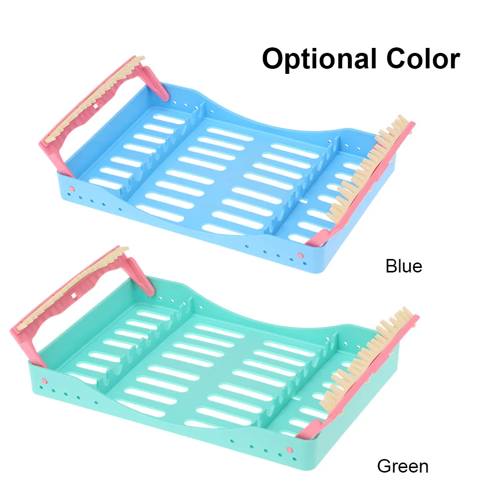 Dental Plastic Sterilization Rack Surgical Instrument Disinfection Box Autoclave Cassette Burs Disinfection Holder Dental Tool