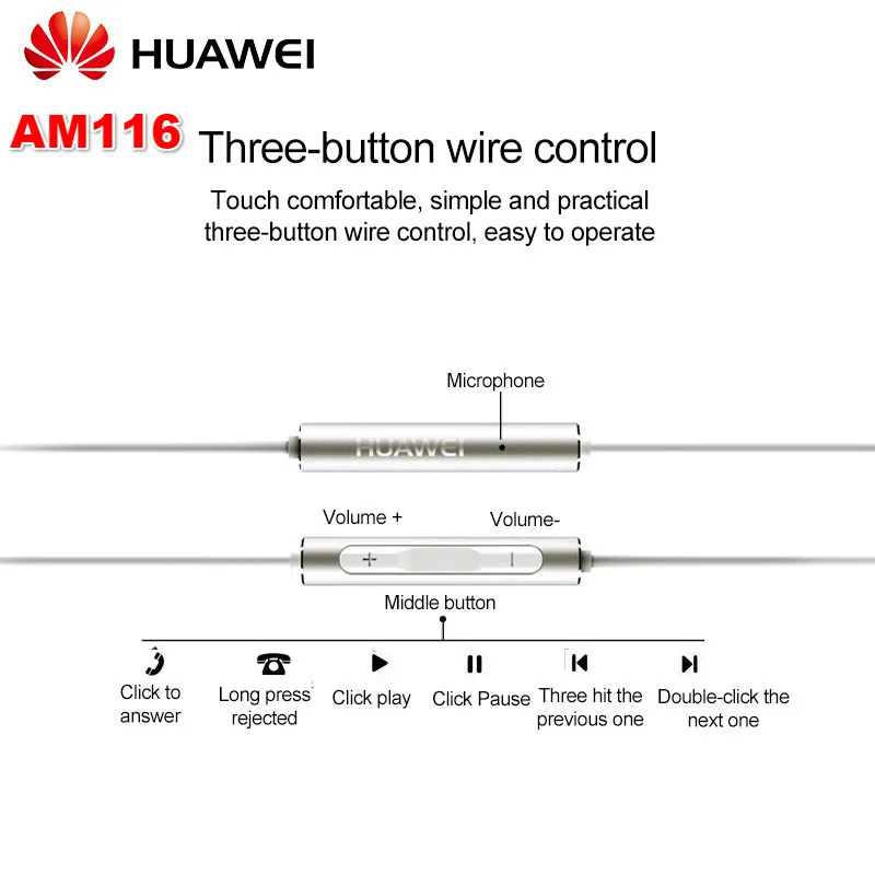 Наушники Huawei Honor am116 3 5 мм/Type c гарнитура с микрофоном для P8 P9 P10 P20 Pro Mate 7 8 9 10 20 20x V8 |
