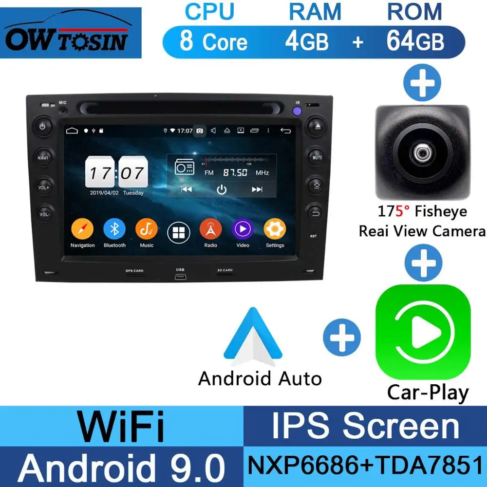 Fisheye Carplay n A " ips 8 ядерный 4G+ 64G Android 9,0 автомобильный dvd-плеер для Renault Megane 2 ii 2003 2004 2005 2006 2007 2008 2009 CarPlay мультимедиа - Цвет: Fisheye Carplay n A