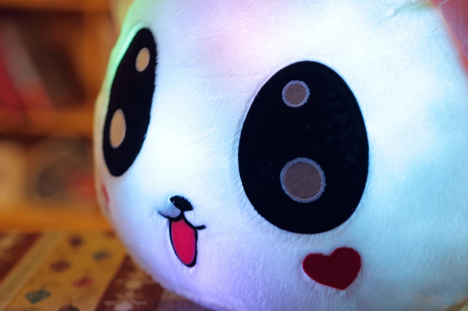 

50cm 20'' Luminous Stuffed Panda Toy LED Light Up Plush Doll Glow Pillow Auto Color Rotation Illuminated Cushion
