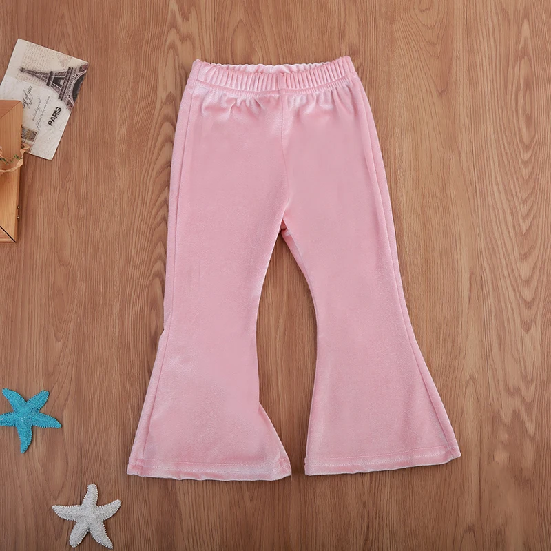 Модные детские брюки Emmababy для маленьких девочек плотные однотонные с широкими
