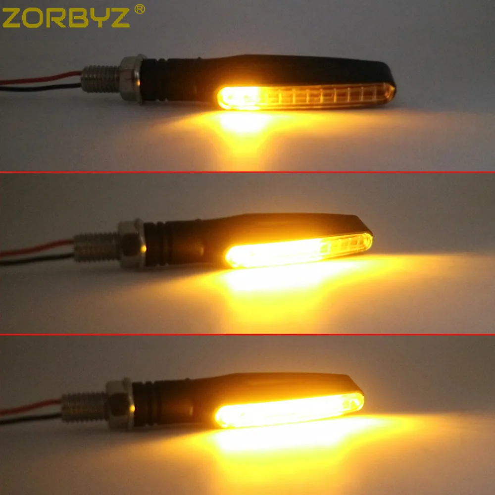 Универсальные мотоциклетные черные светодиодные индикаторы поворота ZORBYZ с