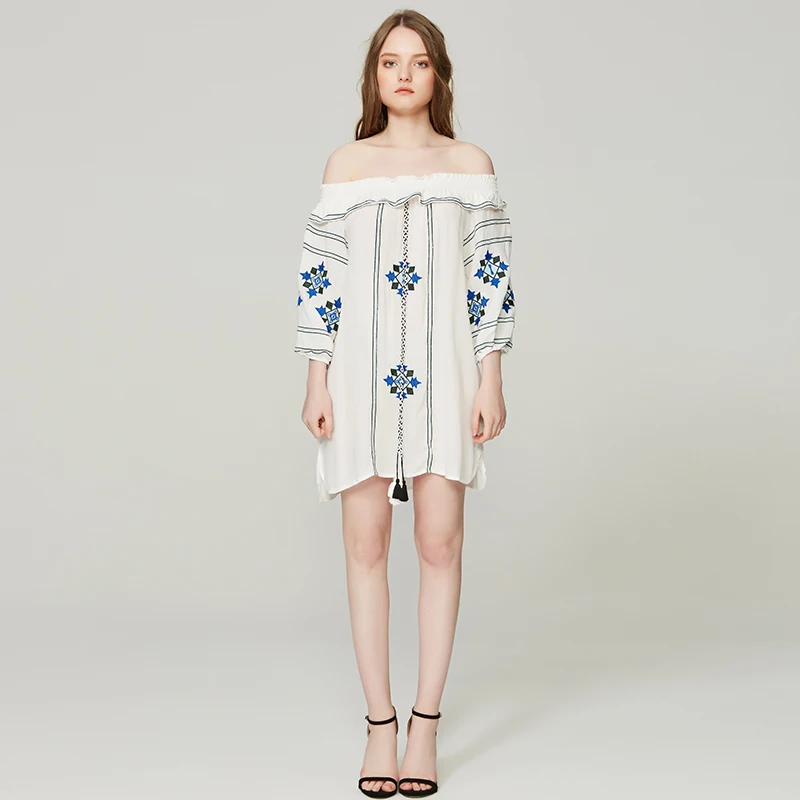 2018 лето Европа США Для женщин Мода с плеча три четверти Повседневное свободные