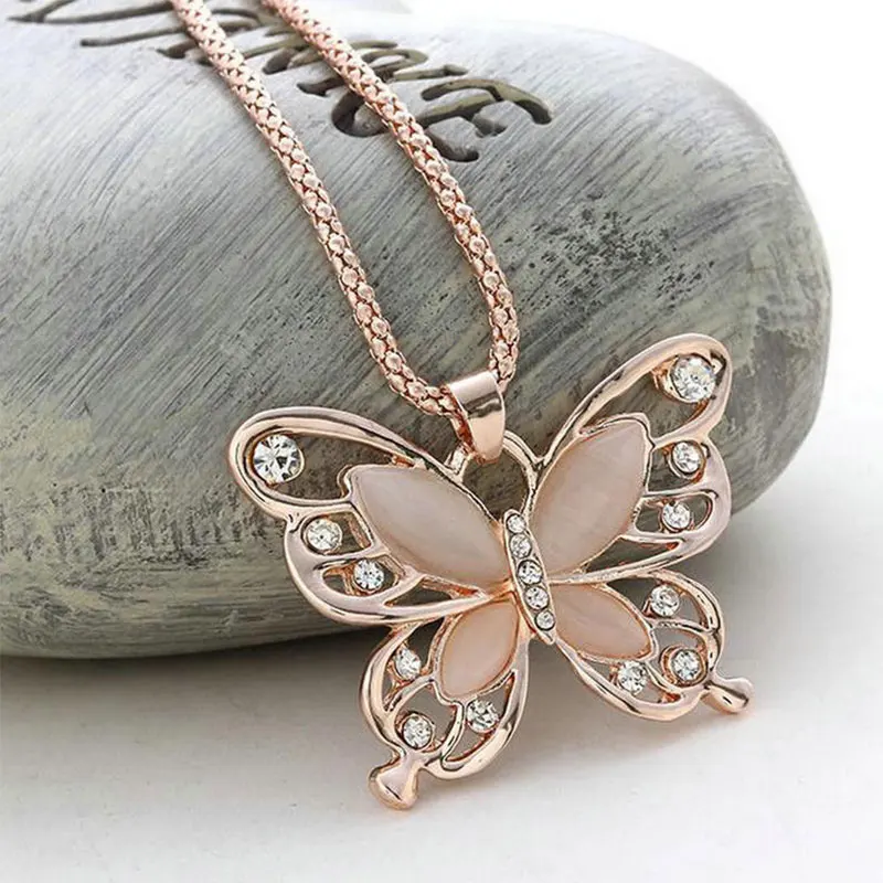 Модные изысканные кошка змея полые бабочка Цепочки и ожерелья цепь свитера дамы