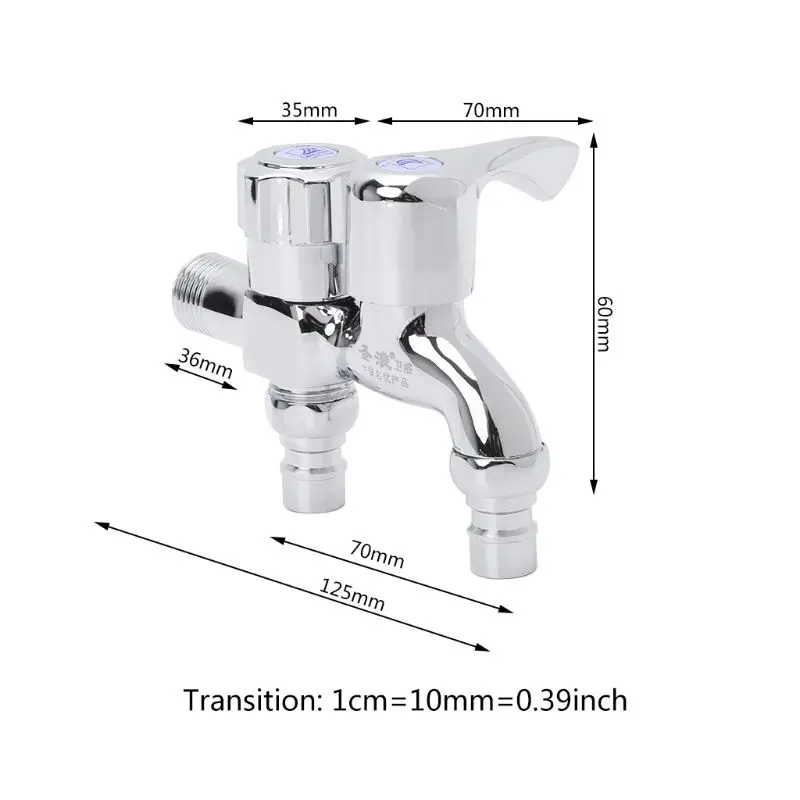 

Multifunctional Washing Machine Faucet Double Outlet Dual Connector Water Tap