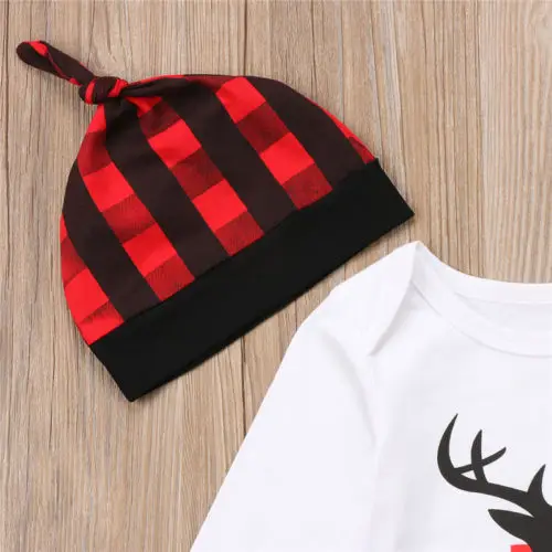 Комбинезон с рождественским оленем для новорожденных мальчиков и девочек