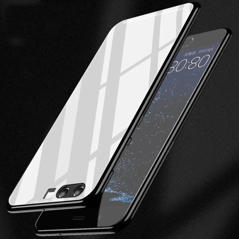 MAKAVO для huawei P10, чехол, роскошный гибридный, закаленное стекло, задняя крышка, противоударный рукав, жесткий корпус для huawei P10 Plus - Цвет: Белый