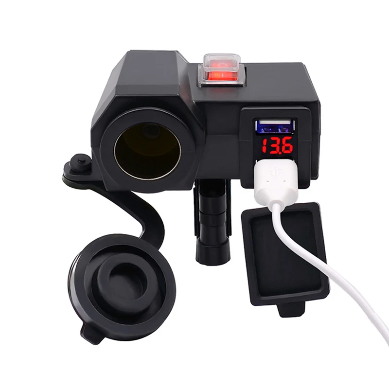 Универсальное зарядное устройство для мотоцикла 12 В с двумя usb-портами адаптер