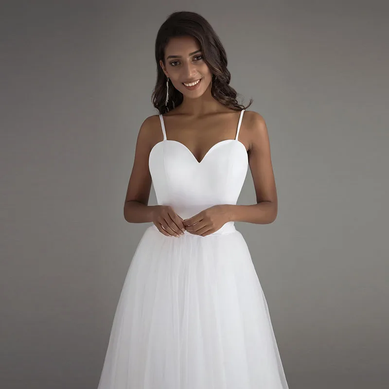 Пляжные свадебные платья на бретелях-спагетти новинка 2018 Vestido Noiva Praia простые