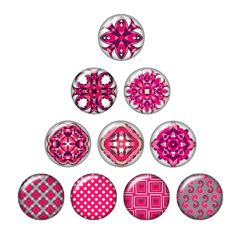 10 шт. круглые стеклянные кабошоны с рисунком 12/16/18/25 мм|photo glass cabochons|glass cabochonpattern